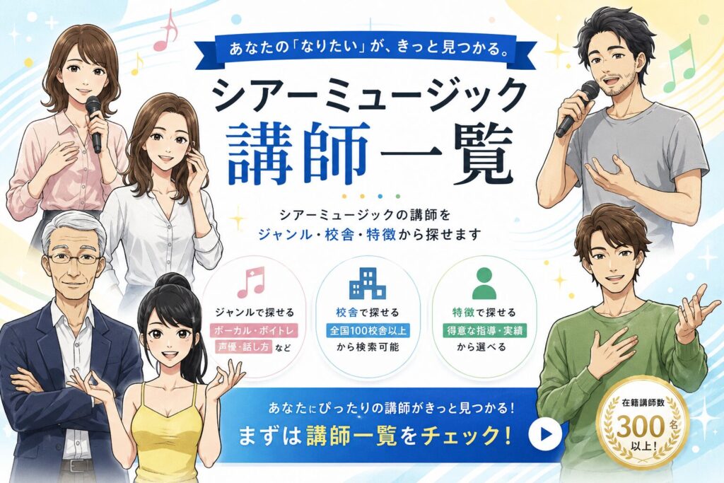シアーミュージックの講師の特徴と選び方のコツ