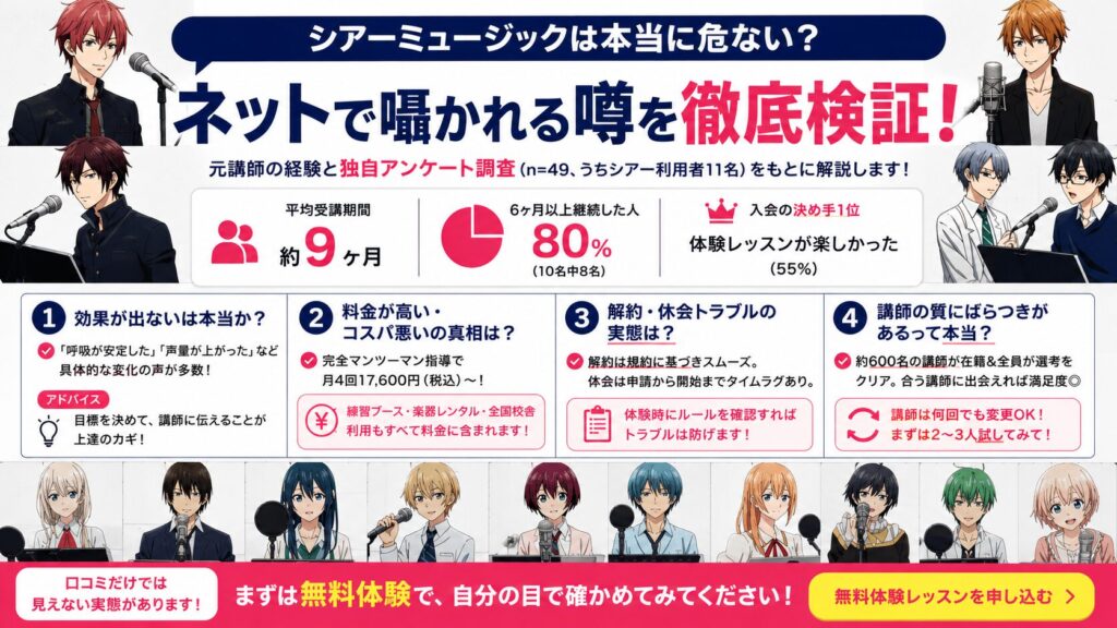 シアーミュージックは危ない？ネットで囁かれる噂を徹底検証